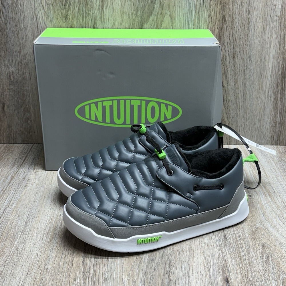 INTUITION Bootie Mens XL Granville Gray Low Top Water Resistant Cozy Comfort NEW